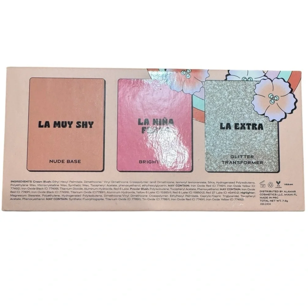 Alamar Cosmetics VIVA LAS CHEEKAS Cheek Palette - FAIR/LIGHT 3 Colors BNIB
